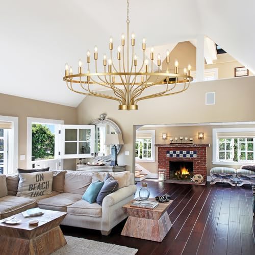 472 In Modern Gold Chandelier 24 Lights Mid Century Farmhouse Style
