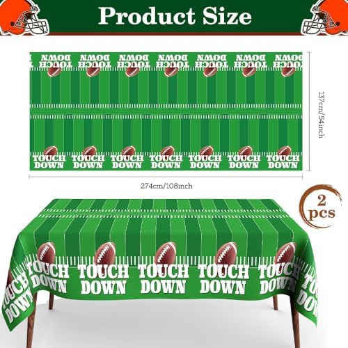 Football Tablecloth 2 PCS for Touchdown Party Decorations
