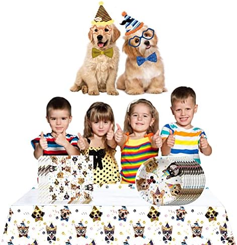 Egami 40pcs Pet Dog Birthday Party Supplies Plates Napkins