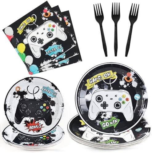 WERNNSAI Game Party Decorations Set for 16 Guests