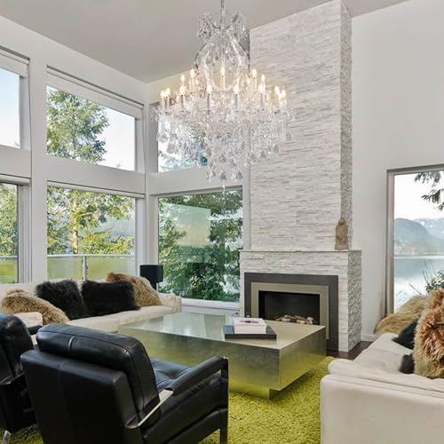 BEIRIO Sliver K9 Crystal 24-Lighting Chandelier for Living Room