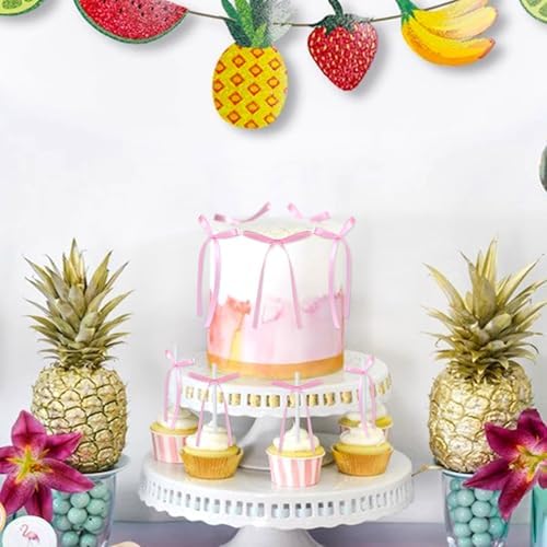 20 Pack Pink Bow Cupcake Toppers Party Decor