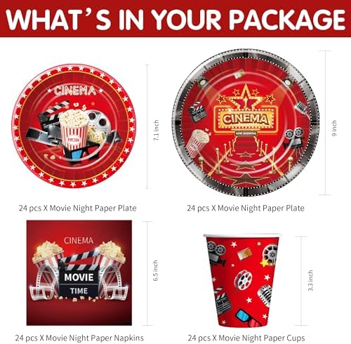 Movie Night Party Decor Set for 24 Guests