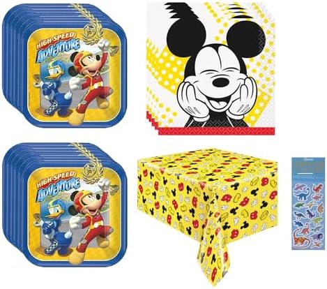 Amscan Mickey Mouse Roadster Party Supplies for 16 Guests