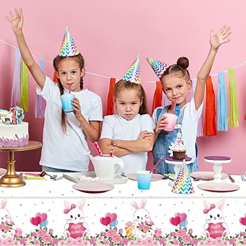 Jecery 3 Pack Bunny Party Tablecloths