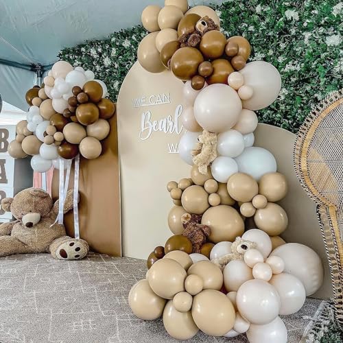 PartyWoo Brown Balloons 85pcs Balloon Arch Kit