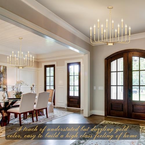 Gifarich 12-Light Gold Chandelier for Dining Room