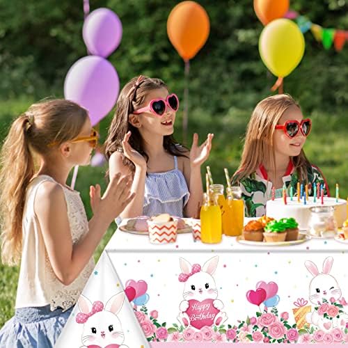 Jecery 3 Pack Bunny Party Tablecloths