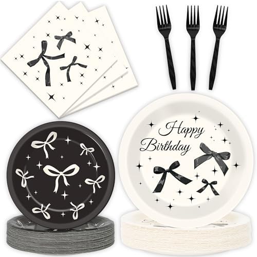 100 Pcs Black Bow Party Decorations Set