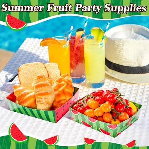 Mifoci 36 Pack Watermelon Plates for Birthday Party