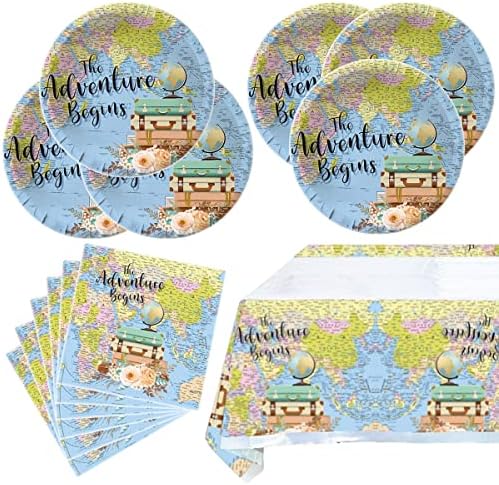 Adventure World Awaits Map Plates and Napkins Set