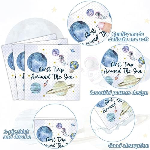 98 PCS Outer Space Themed Birthday Party Tableware Set