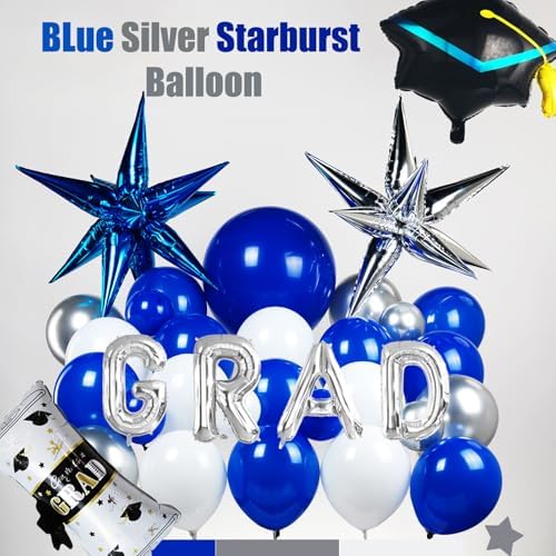 Pearl Royal Blue and White Silver Balloon Garland Arch Kit