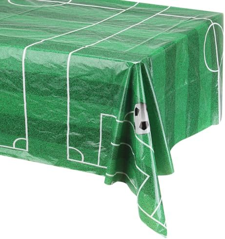 MECCANIXITY Soccer Tablecloth 54x108 Inch Green Grass