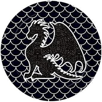 24 Pcs 7 Inch Black Dragon Party Plates