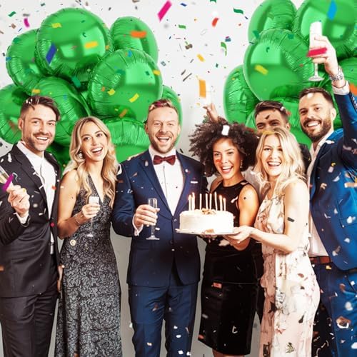 20PCS Green Round Foil Balloons for Party Decorations