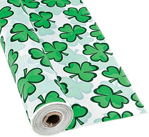 Fun Express St Patricks Day Shamrock Tablecloth 100 Feet Long