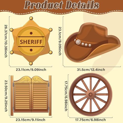 Western Cowboy Party Plates with 48 Pieces