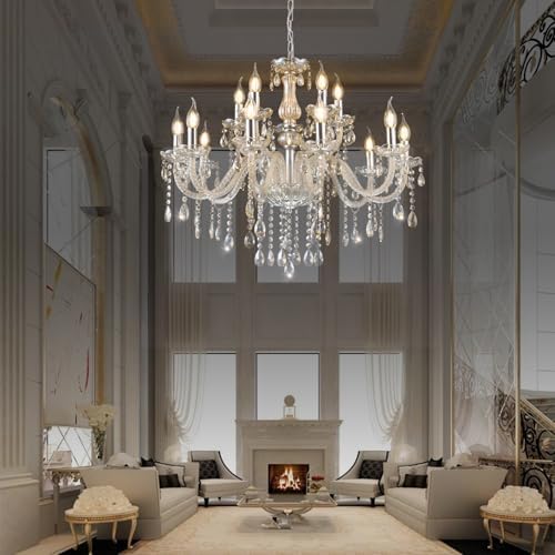 YYSHCHEN 307 Inch Crystal Chandelier with 15 Lights