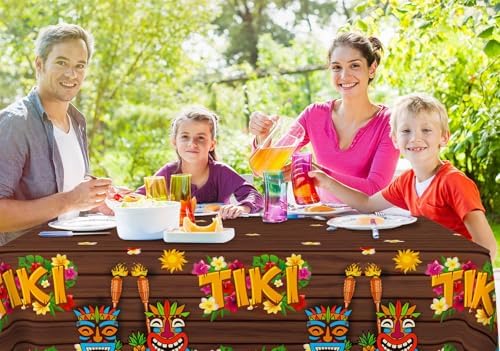 3Pcs Foil Tiki Tablecloths 54 x 108 Inches