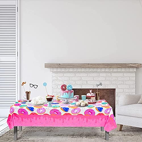 2 Pcs Donut Tablecloth for Birthday Party Decorations