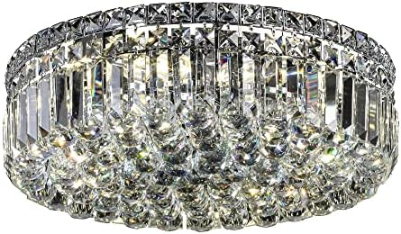 CEENLI 6-Lights Crystal Flush Mount Chandelier