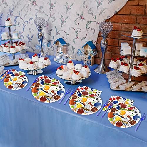 Tevxj 96PCS Sports Birthday Tableware Set for 24 Guests