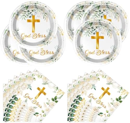 OULUN God Bless Tableware Set 20 Plates 20 Napkins