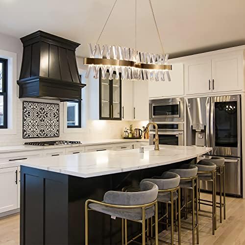 Modern LED Gold Crystal Chandelier 40 Flush Mount Light Fixture