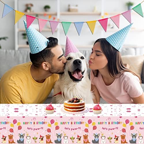 PHOGARY Paw Print Tablecloth 2 PCS Birthday Party Decor