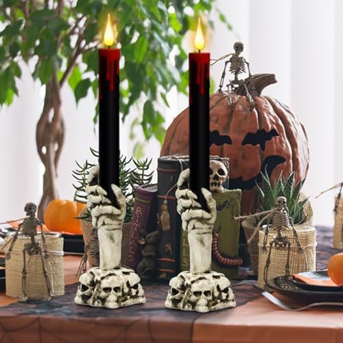 DRomance Flameless Taper Candles with Remote Timer 2 Pack