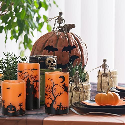 GenSwin Halloween Candles with Timer 3 Pack
