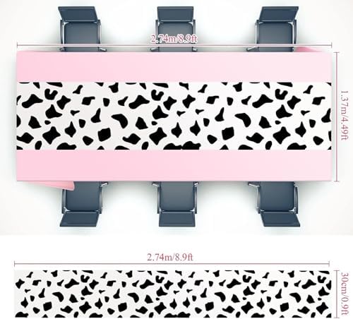 3 Pack Pink Cow Tablecloth for Birthday Party Decor