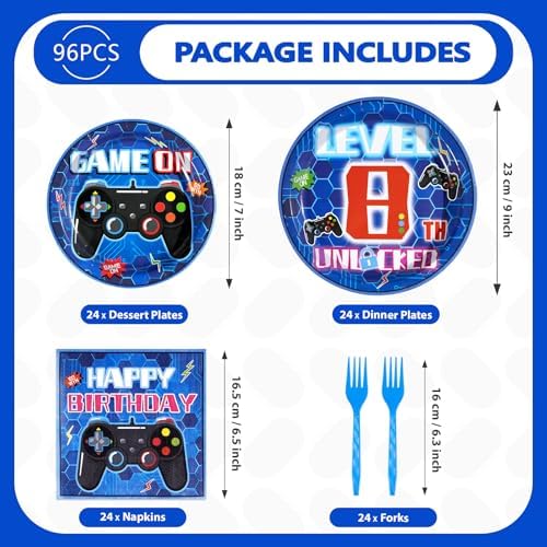 Grencian 96 Pcs Video Game Birthday Party Decorations