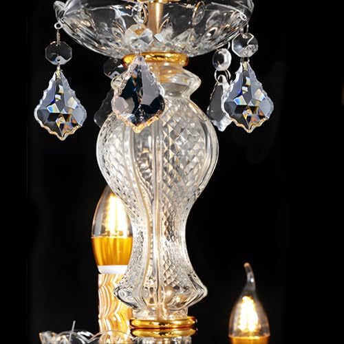 LITFAD 15 Light Glass Pendant Ceiling Light Fixture with Adjustable Chain