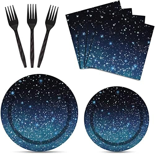 Starry Night Galaxy Party Tableware Kit for 24 Guests