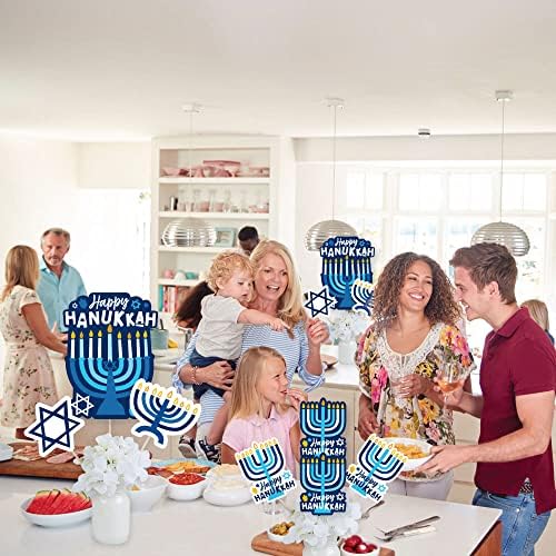 Big Dot of Happiness Hanukkah Menorah Centerpieces - 35 Pieces