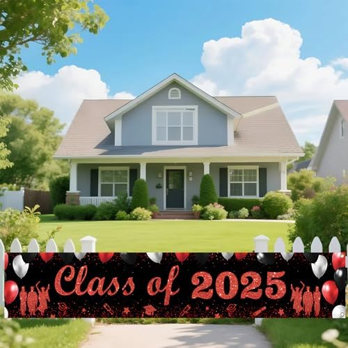 2025 Graduation Banner with Black and Red Design