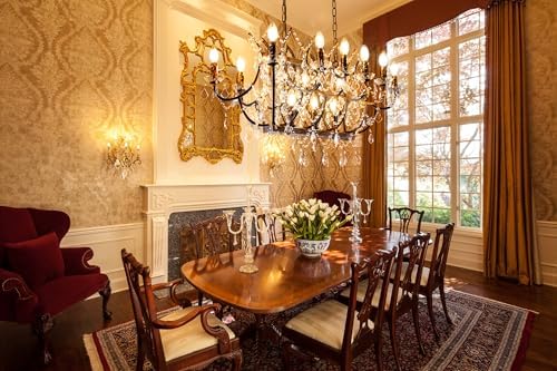 TOCHIC Crystal Chandelier 15 Lights Farmhouse Decor