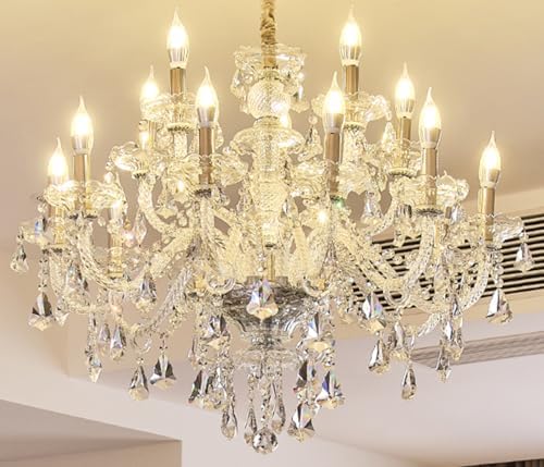 Clear 15 Light Crystal Chandelier with LED Bulbs