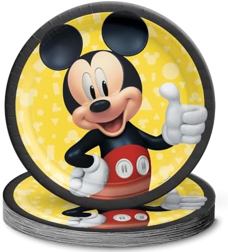 Amscan Mickey Mouse Forever Round Plates 9 Pack of 8