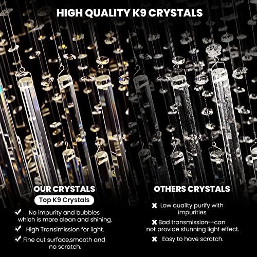 Modern Crystal Chandelier for High Ceiling Foyer Entryway