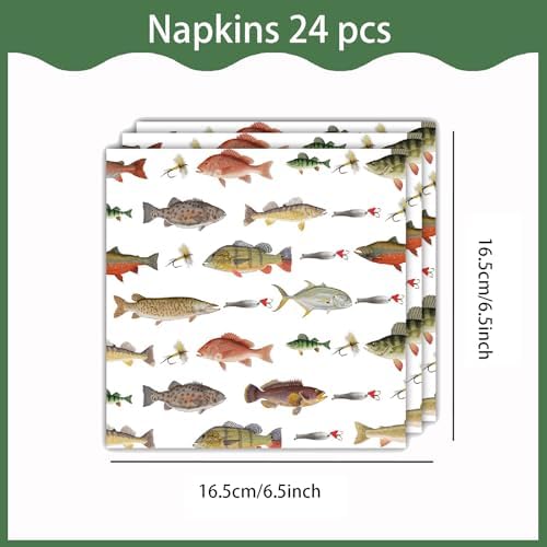 Fishing Party Decorations Set 96 Pcs for 24 Guests