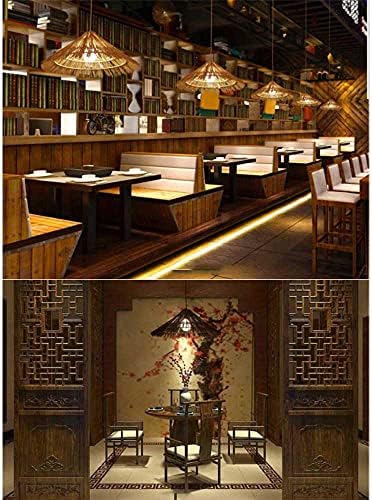 Natural Rattan Chandelier Lampshade with E26 Base