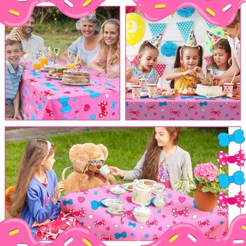 3 Pcs Pink Kitty Cat Tablecloths for Parties