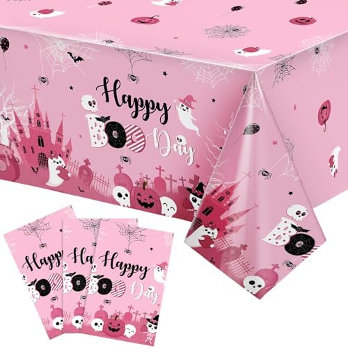 3 Pcs Halloween Happy Boo Day Tablecloth