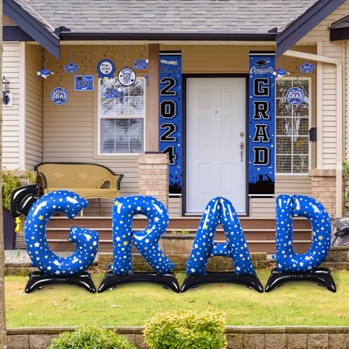 Graduation Party Decorations Blue Grad Foil Balloon Class of 2024