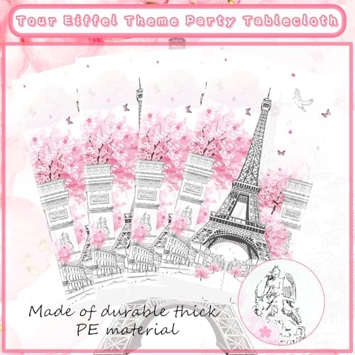 4 Pack Paris Eiffel Tower Tablecloth Party Decor