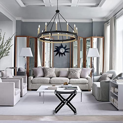 Vanity Art 12-Lights Wagon Wheel Chandelier Ceiling Light