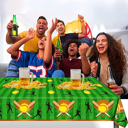 Patelai Softball Tablecloths 86 x 51 Inch 3 Pack